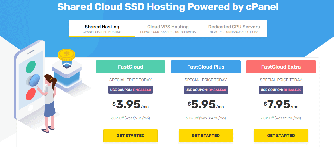 FastComet shared hosting plans