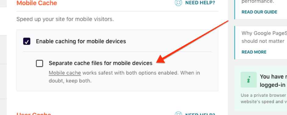 enabling caching