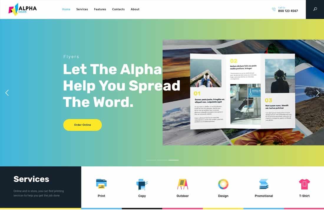 AlphaColor | Type Design & Printing Services WordPress Theme + Elementor