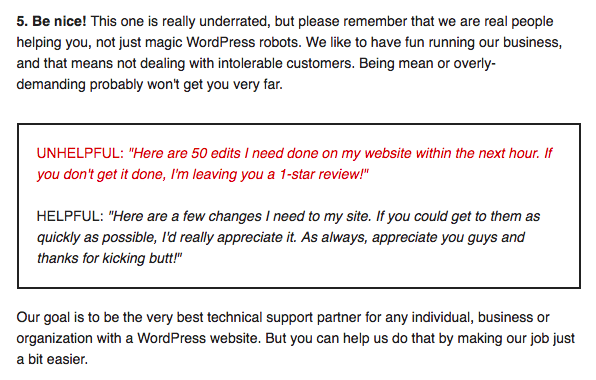WP Buffs about rude customers