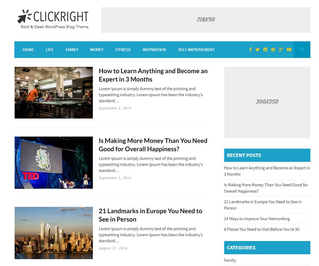 ClickRight WordPress theme