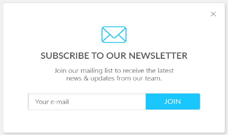 Newsletter subscription popup