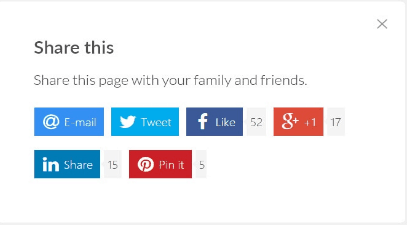 Social Media sharing popup