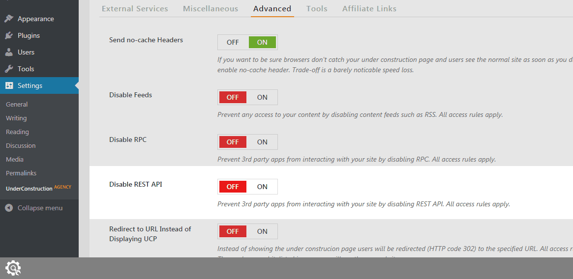 Disable REST API