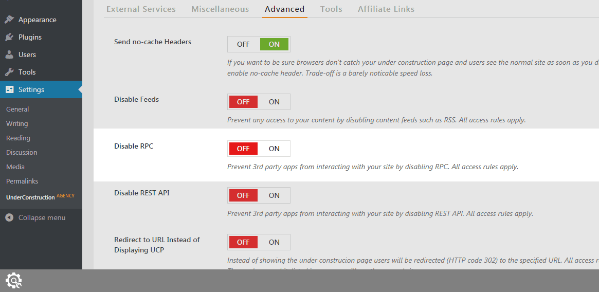 Disable RPC