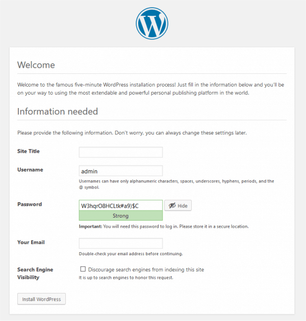 Install WordPress