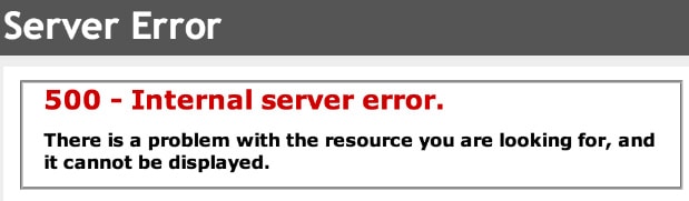 WordPress server error