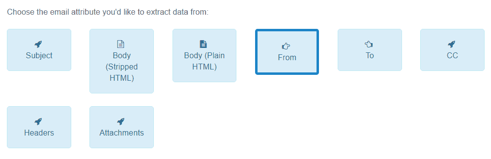 Data extraction view in Parserr