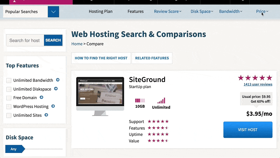 Compare Web Hosts