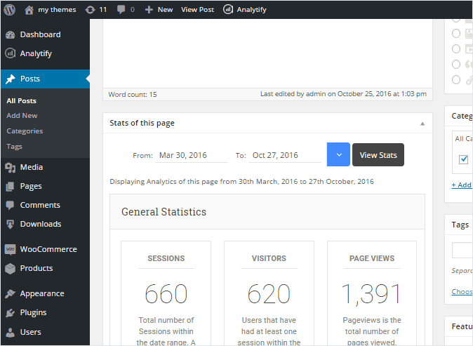 Analytify Stats