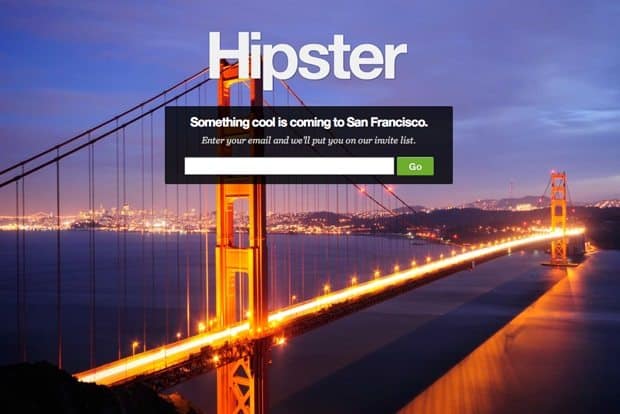 Coming Soon Landing Page Hipster