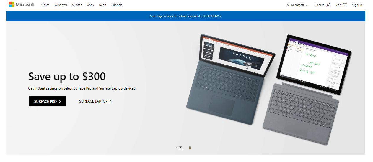 Microsoft Landing Page