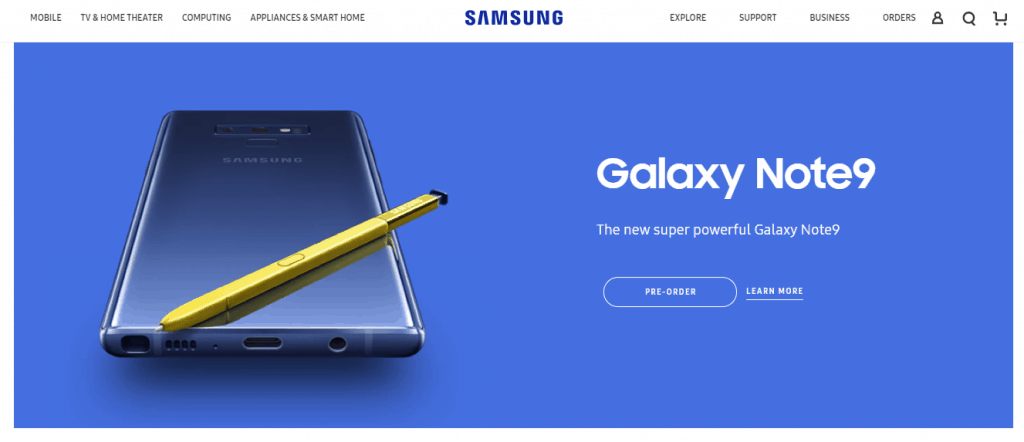 Samsung Landing Page