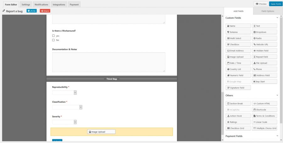 To add a field just drag-&-drop it on the form