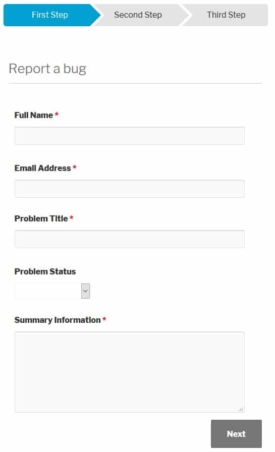 This is how the form looks for your visitors