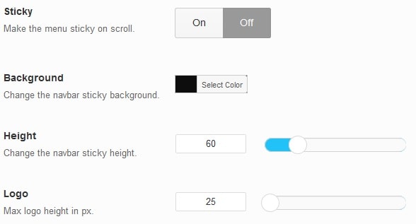 Edit how your menu will react while scrolling