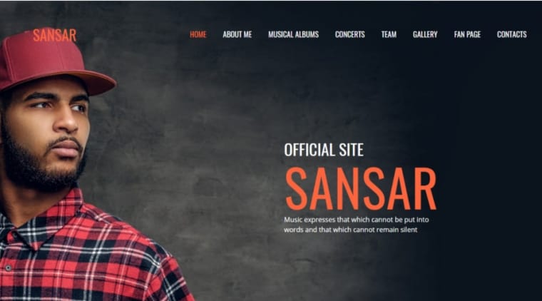 Sansar Music Artist Website Template
