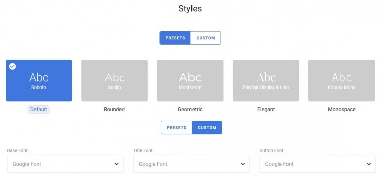 Choose a specific font for each element of the slide