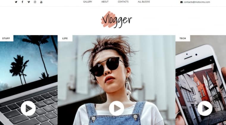 Vlogger Landing Page Template