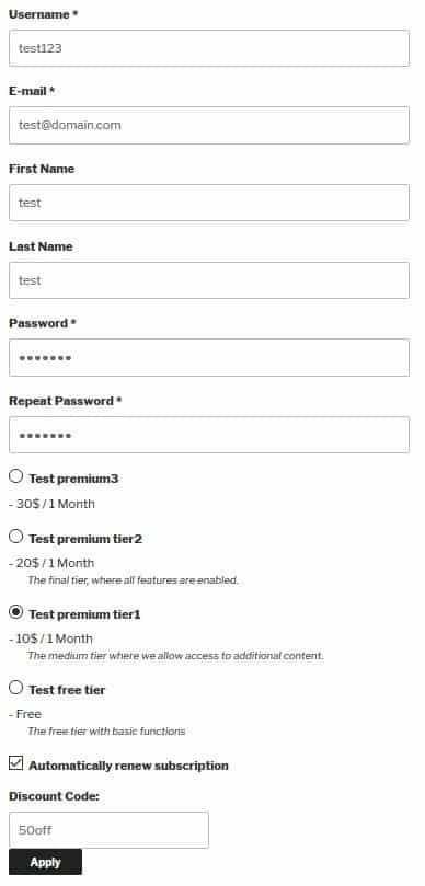 A frontend look at a registration form