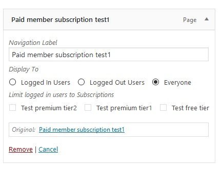 Restrict menu access according to subscription plans