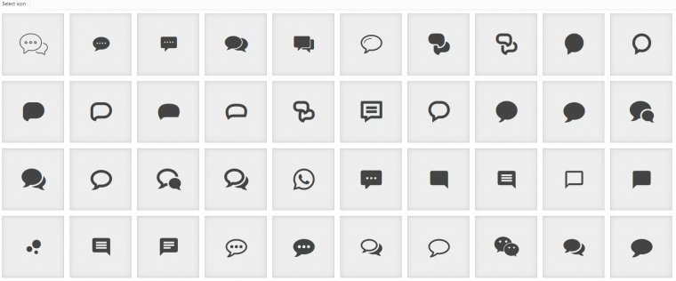 Choose one of many icons to use with your button
