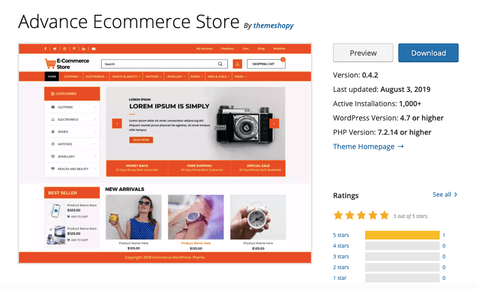 Themes - Advance Ecommerce Store