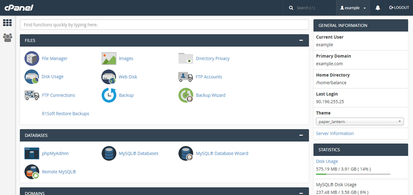 Cpanel Hosting Panel