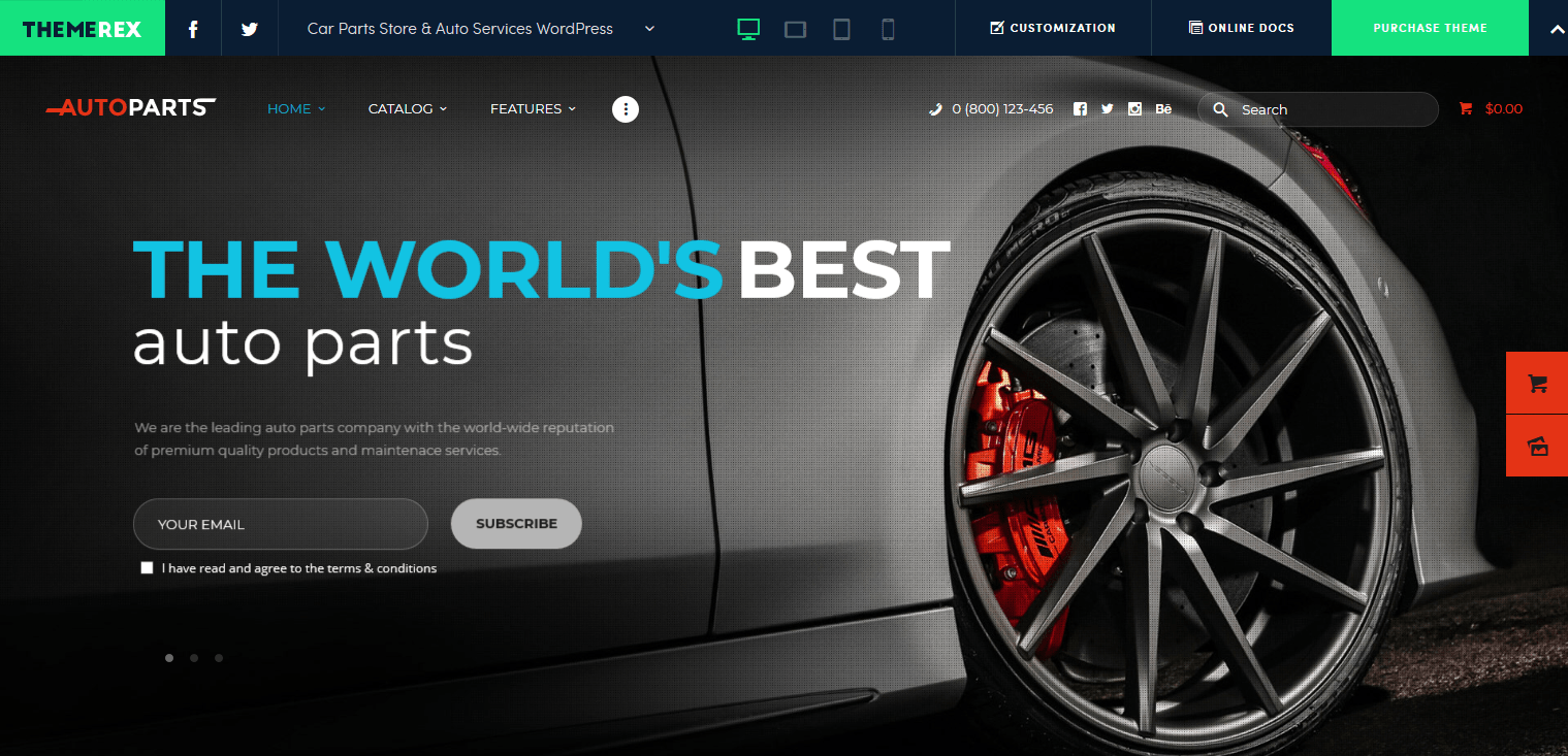 Car Parts Store Auto Services WordPress Theme