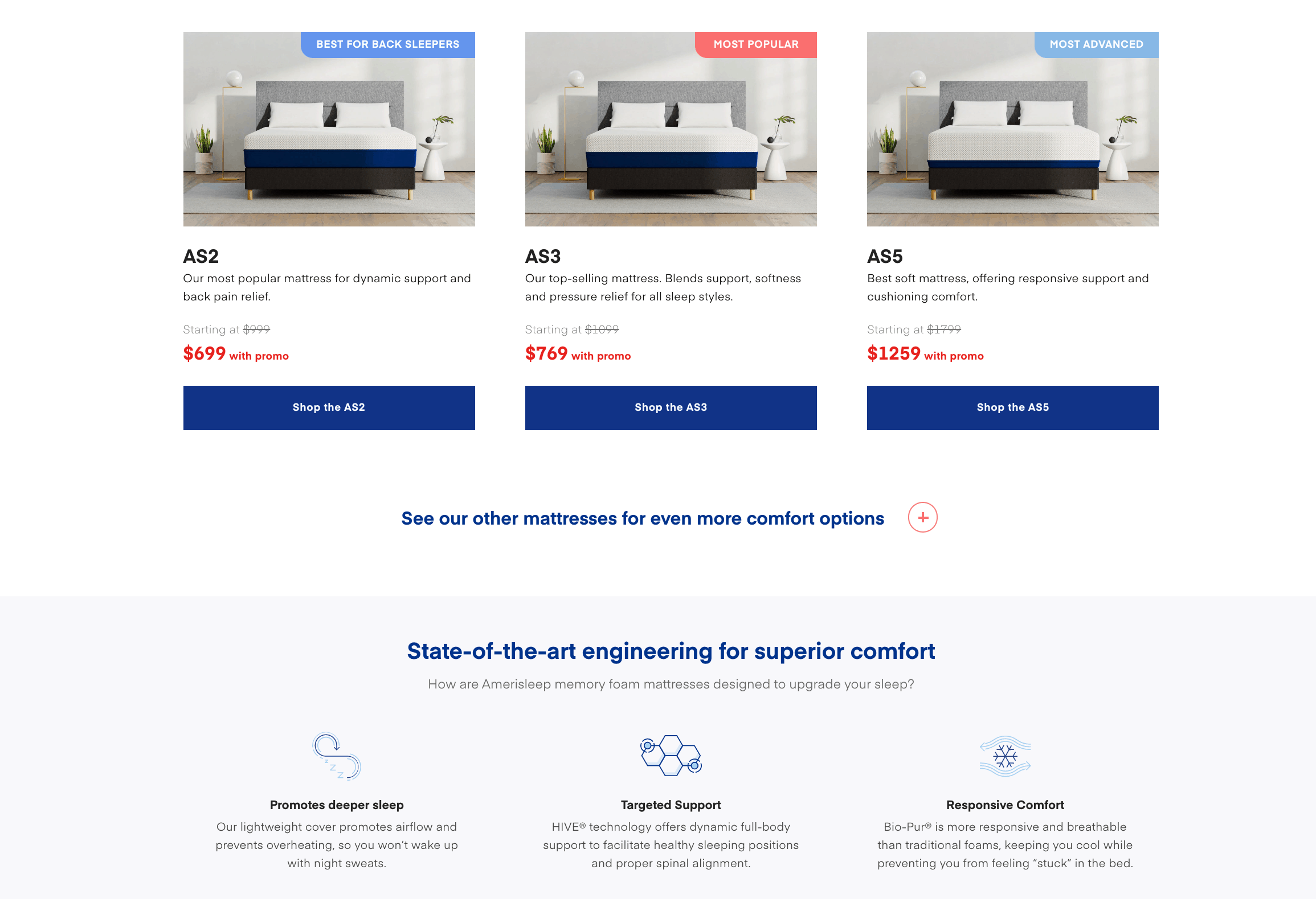 Amerisleep landing page