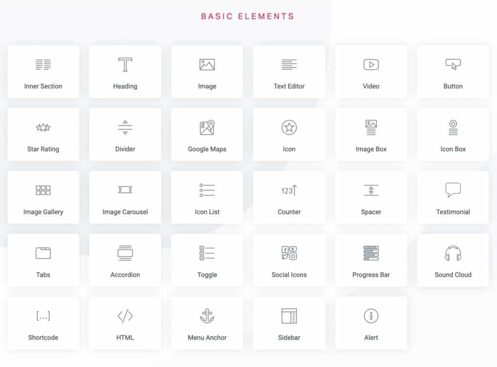 Elementor Page Builder Basic Widgets