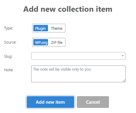 Add new collection Item