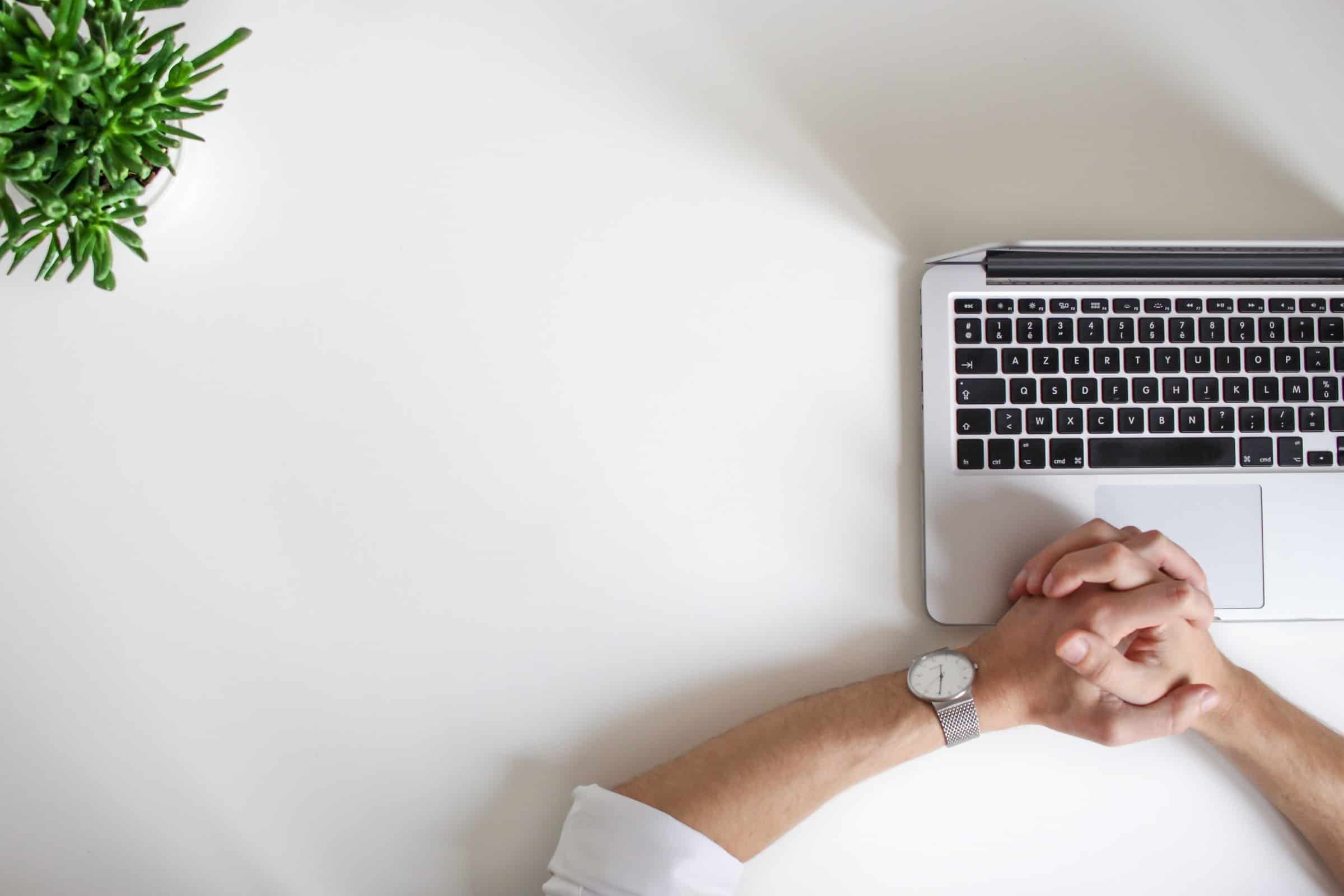 Person waiting in front of laptop