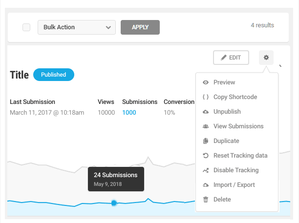 Forminator form options