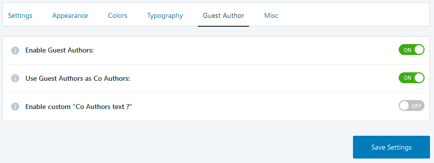 Guest author tab