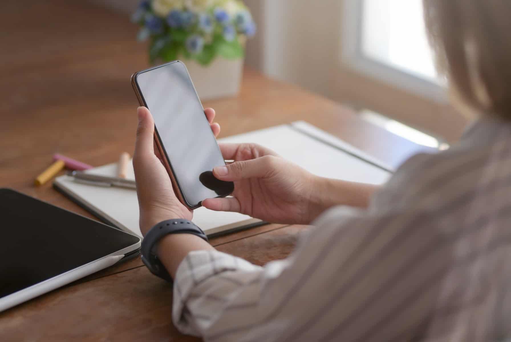 Woman using smartphone