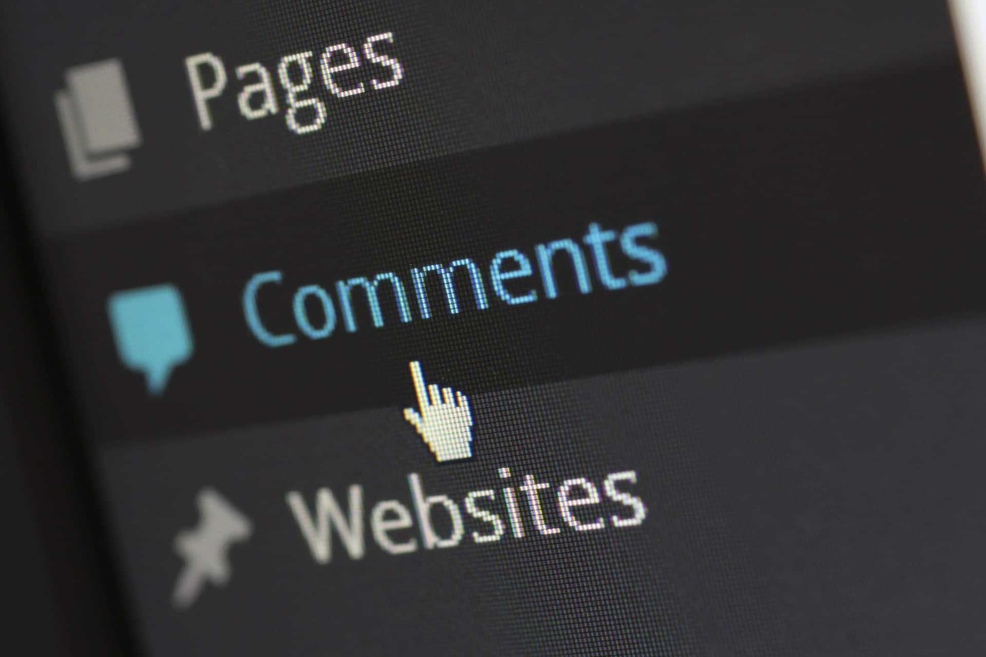 WordPress comments tab