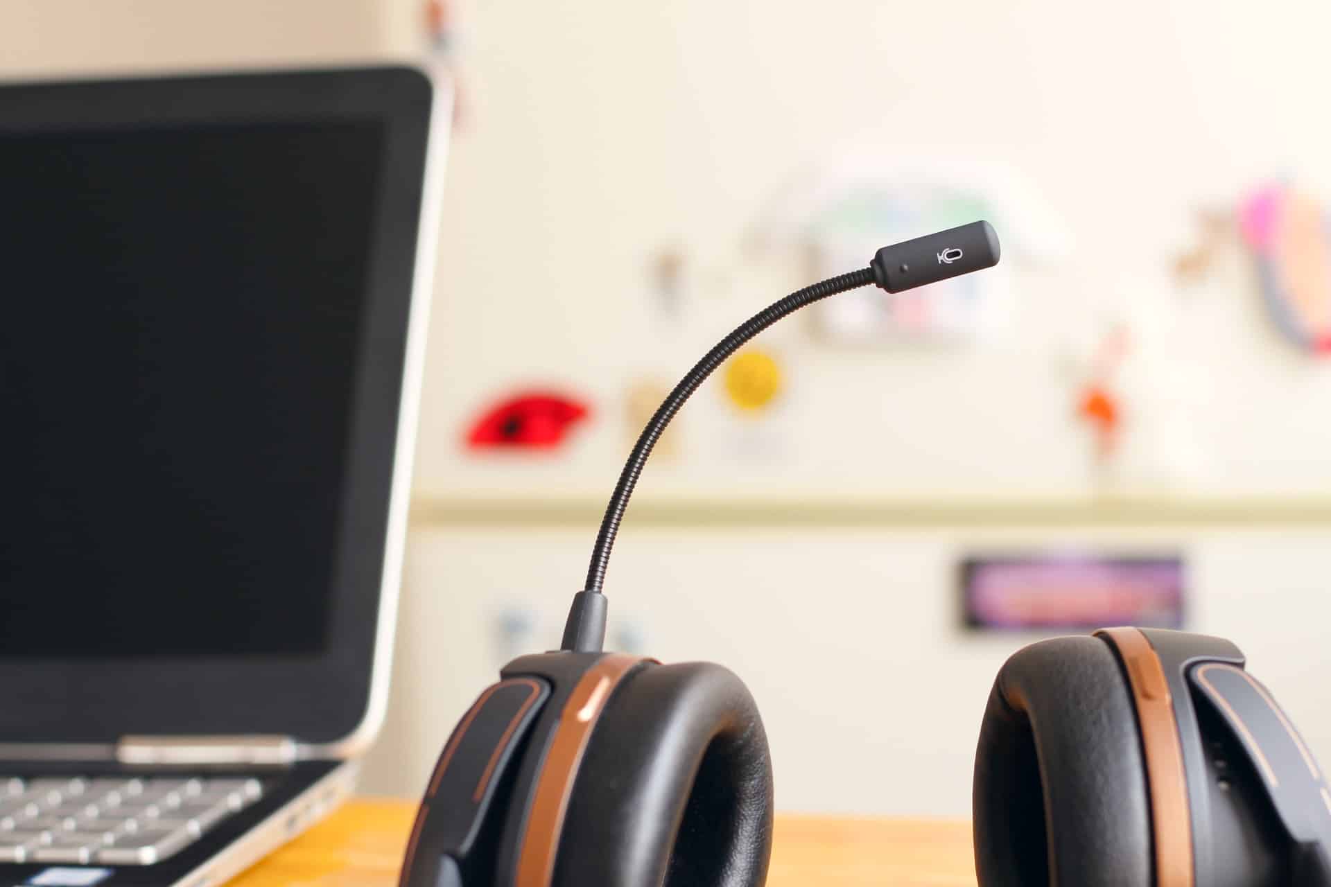 Headset on table