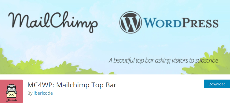 Mailchimp top bar
