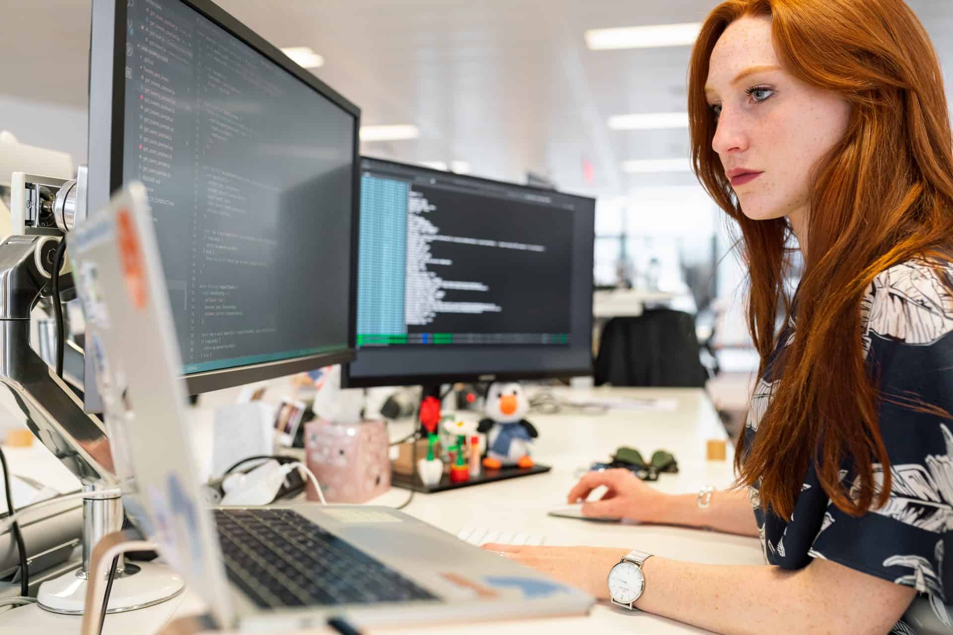 Woman coding