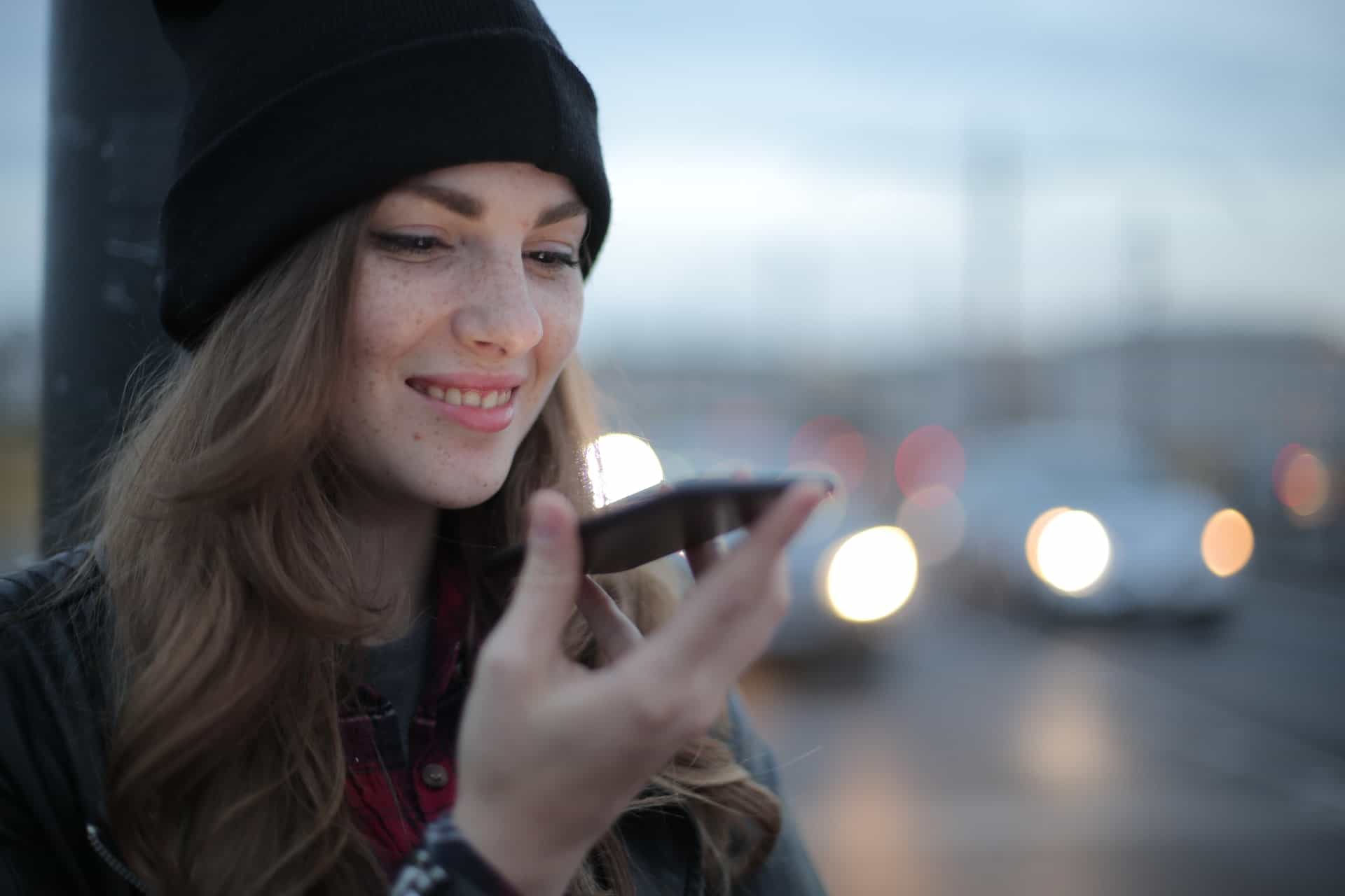 Woman speaking to phone