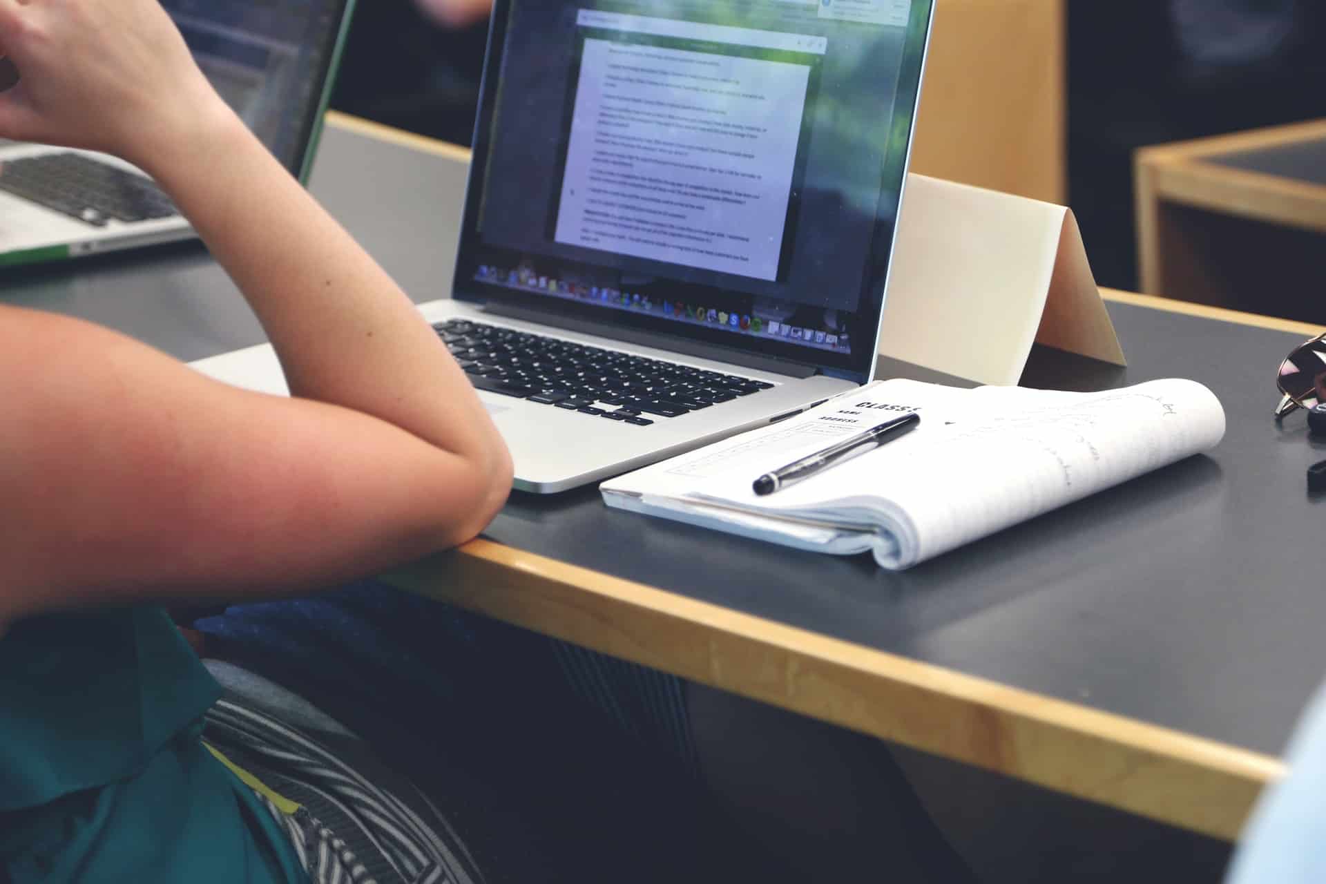 Woman researching