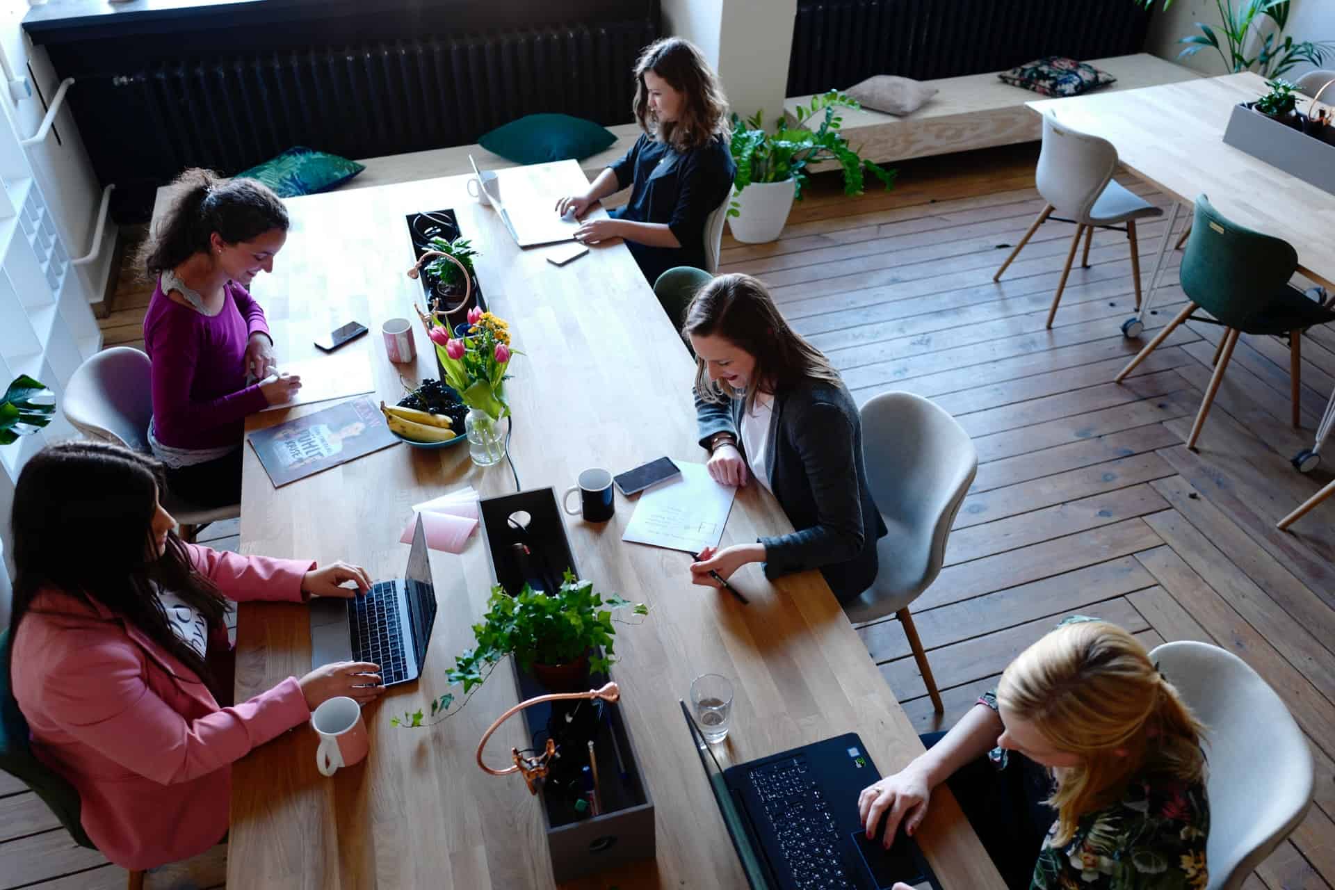 Women having meeting