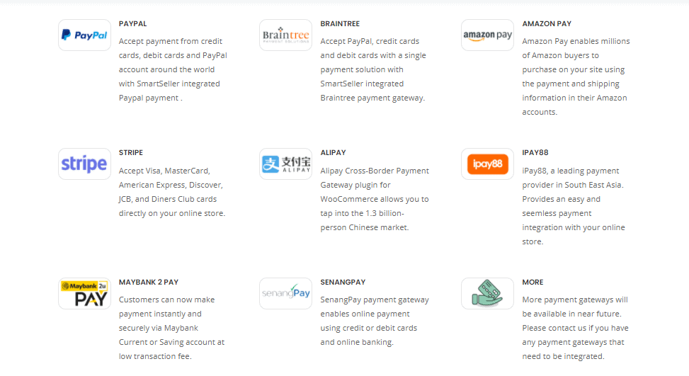 SmartSeller payment gateways