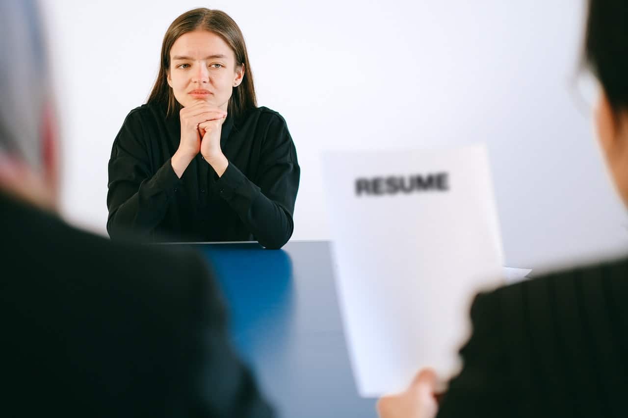 Woman at job interview