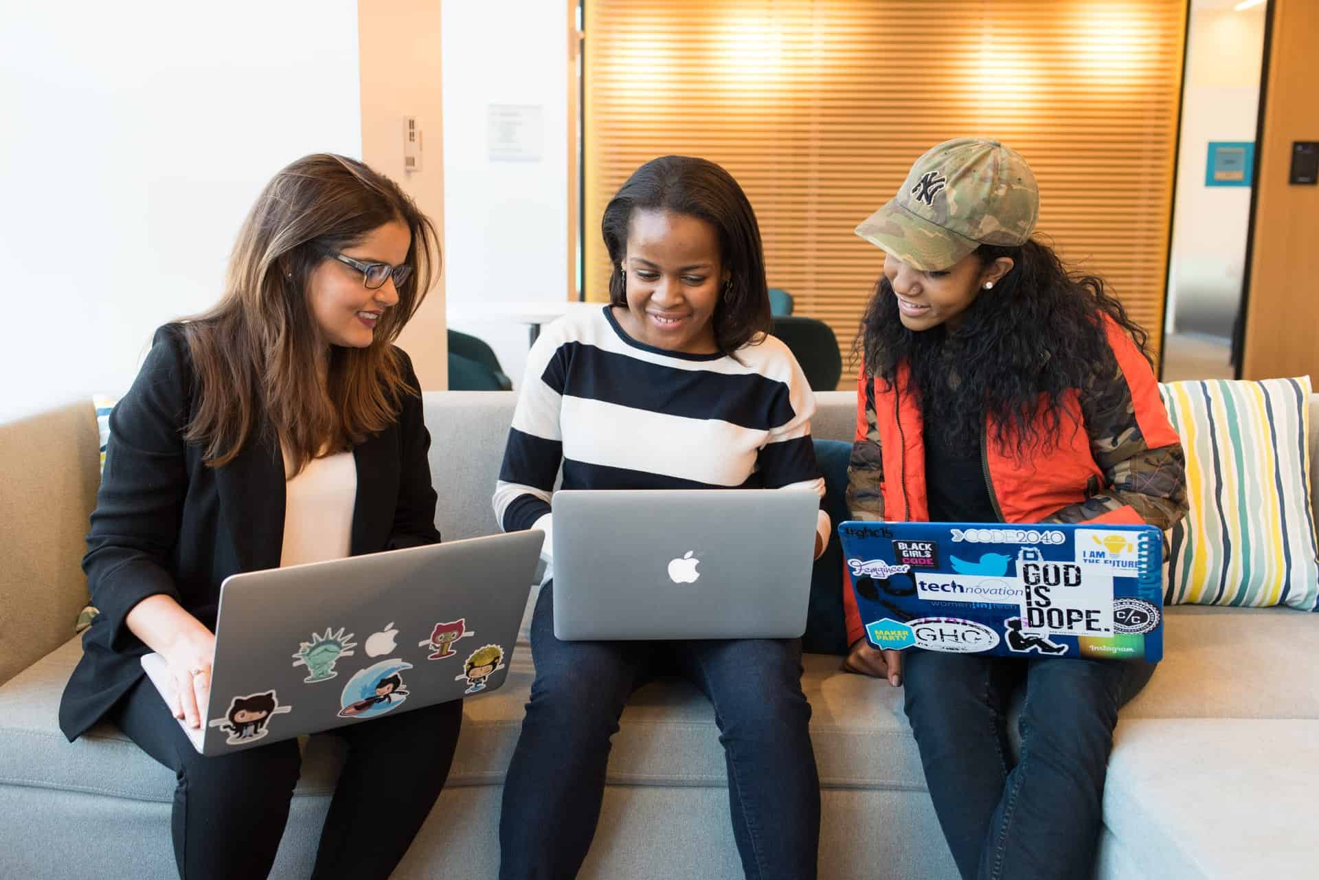 Three women learning together