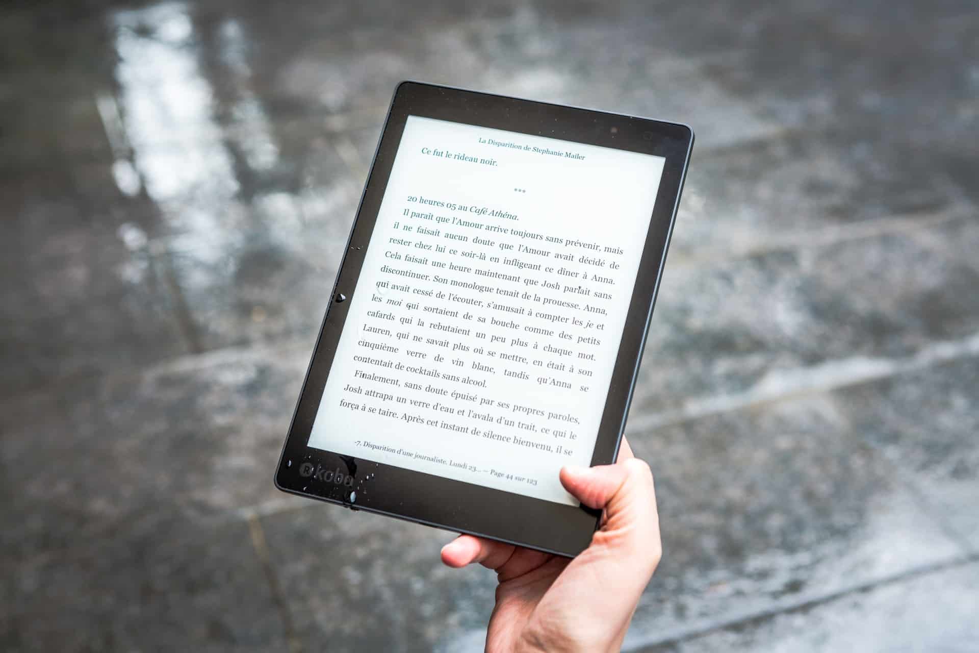 eBook reader in hand