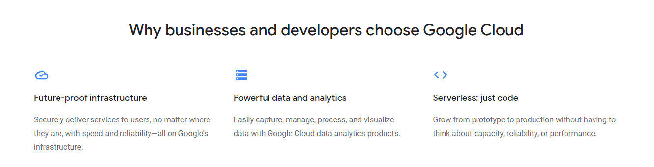 Google Cloud Platform benefits