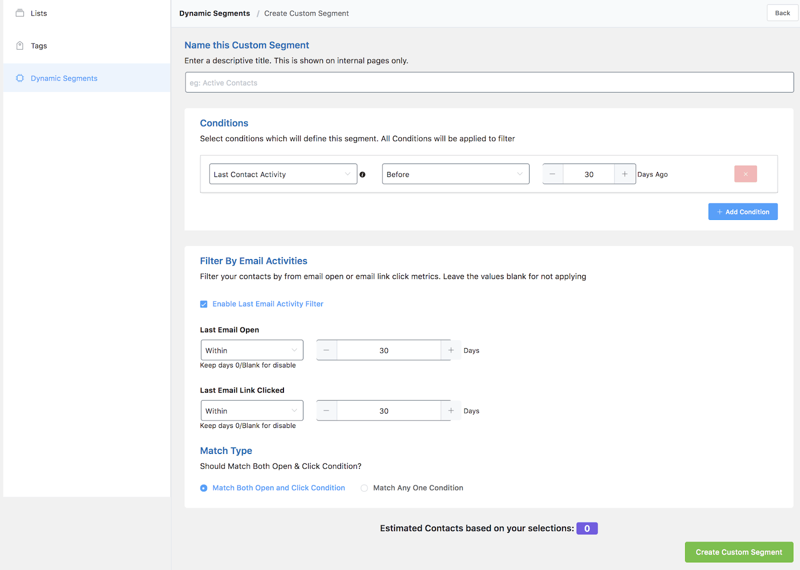 FluentCRM dynamic segmentation