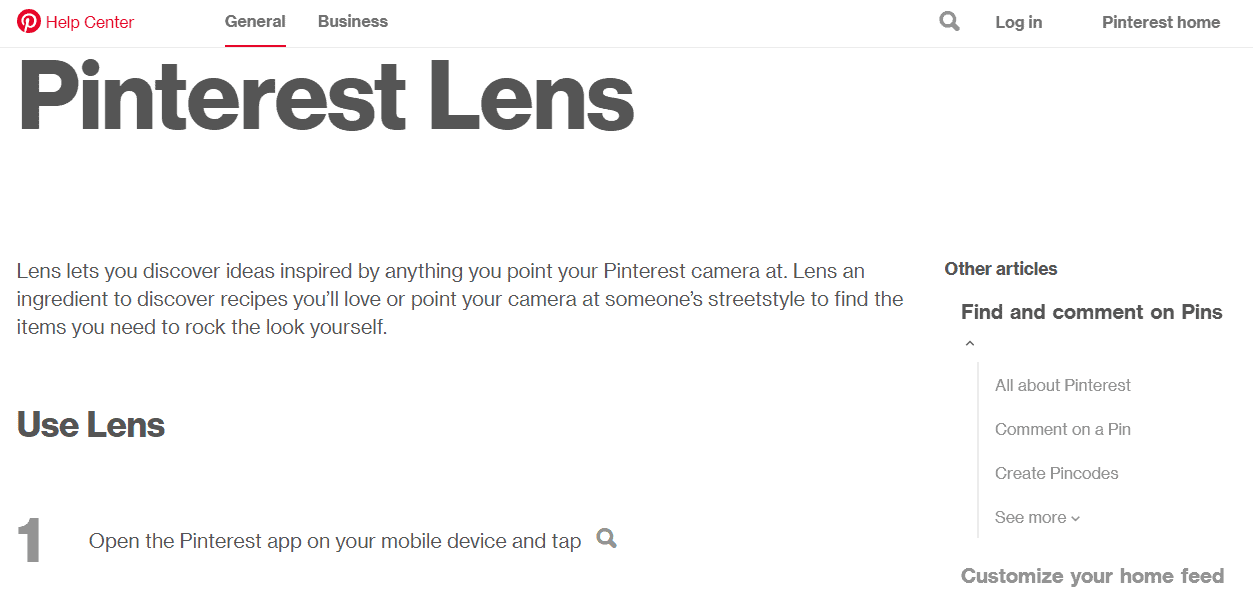 Pinterest help center